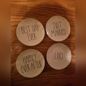 Rae Dunn Wedding plates x4